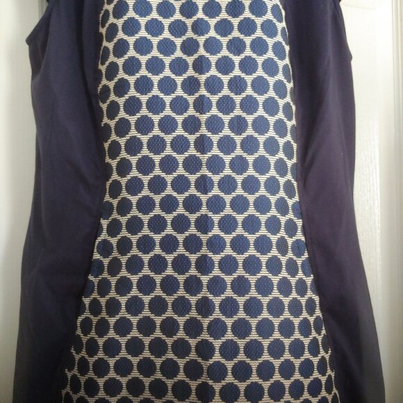 eShakti Womens Office Work Business Dress Polka Dot Mature Dress Navy 3X - Picture 5 of 14